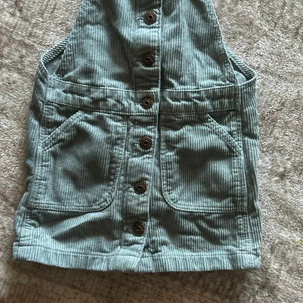 Oshkosh bgosh size 4 green/gray corduroy overalls dress